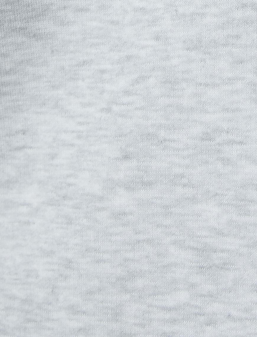   Basic Kapşonlu Sweatshirt Uzun Kollu Ribanalı
