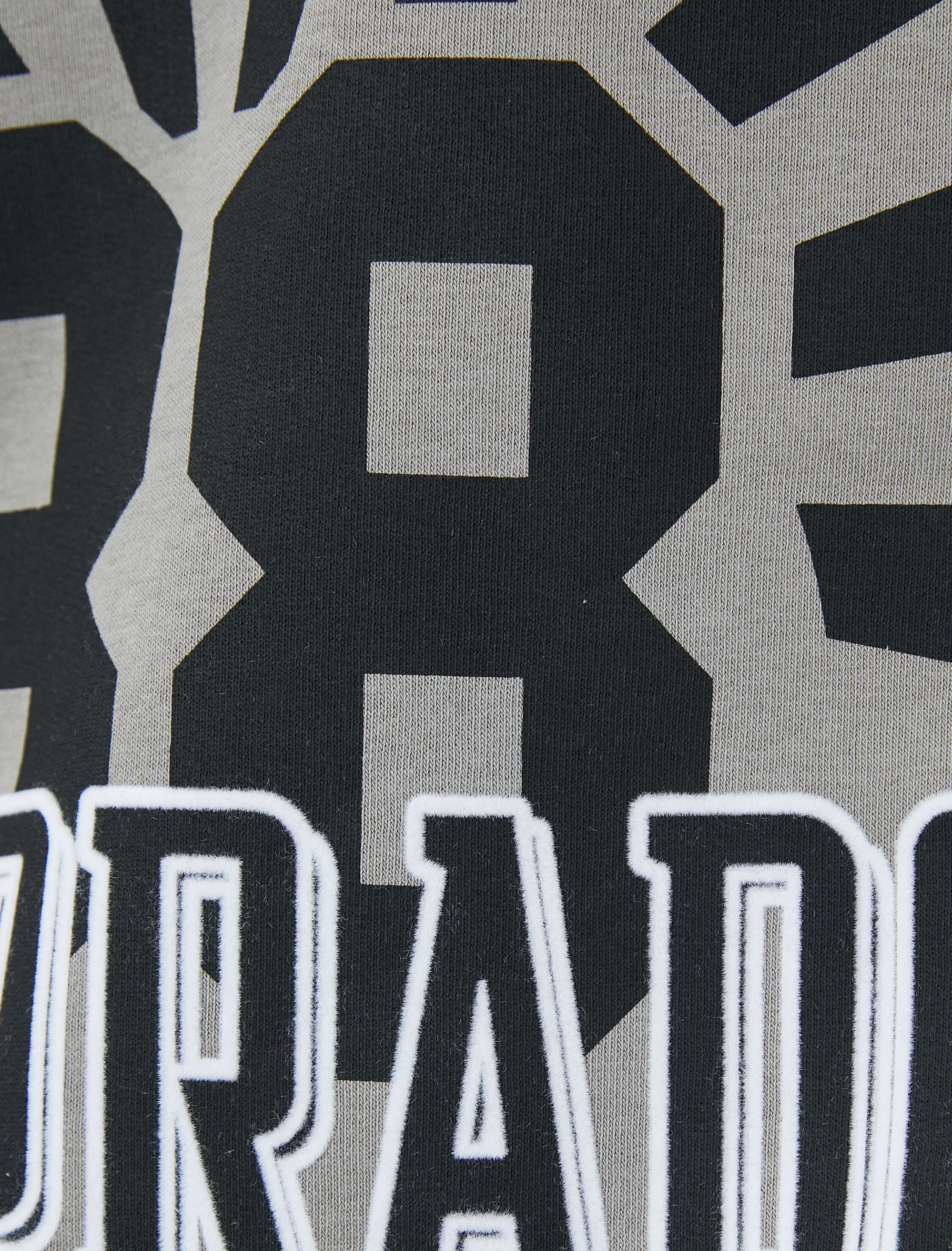   Kapşonlu Sweatshirt Kolej Baskılı Uzun Kollu Ribanalı Şardonlu