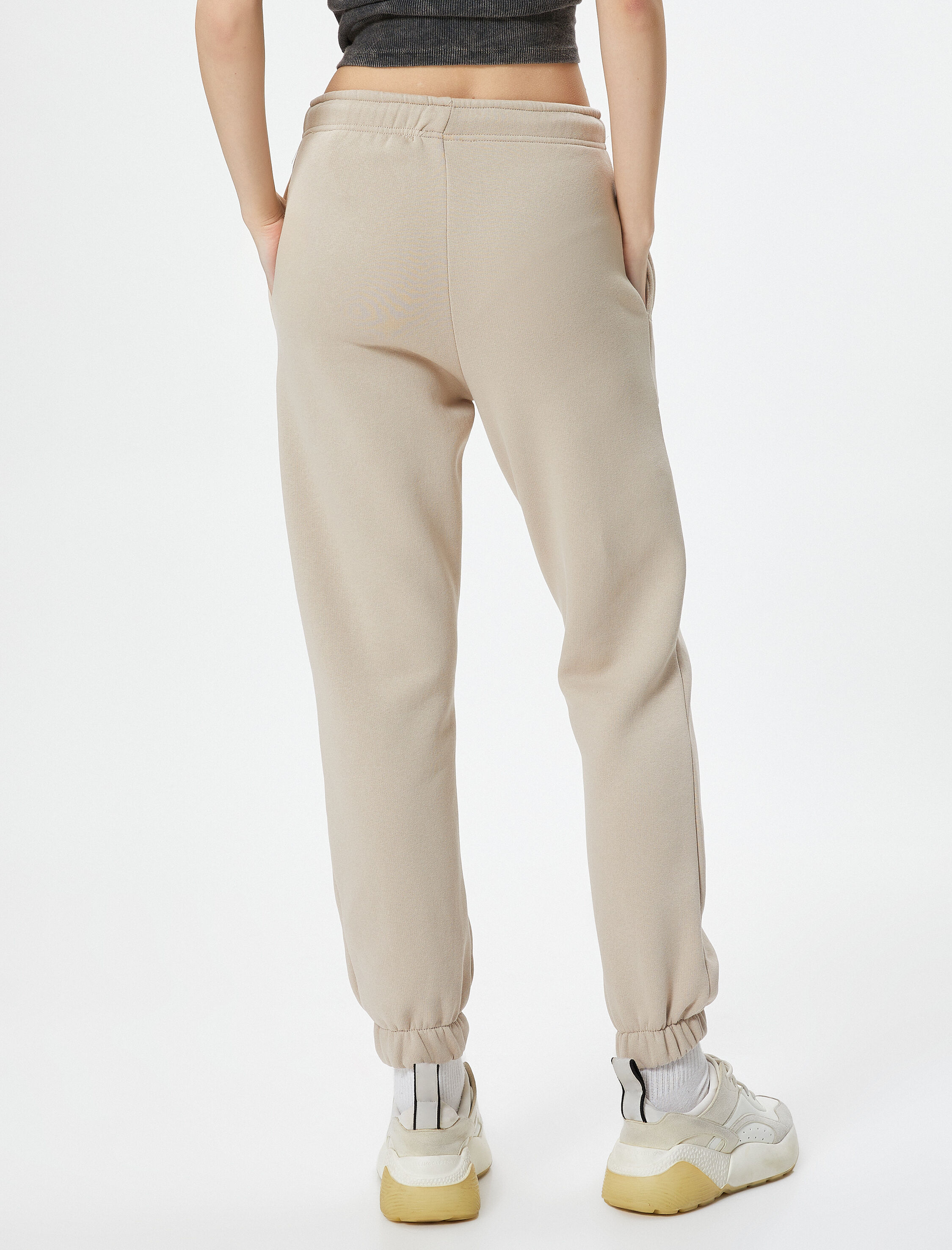   Şardonlu Jogger Eşofman Altı Beli Lastikli Bağcıklı Cep Detaylı