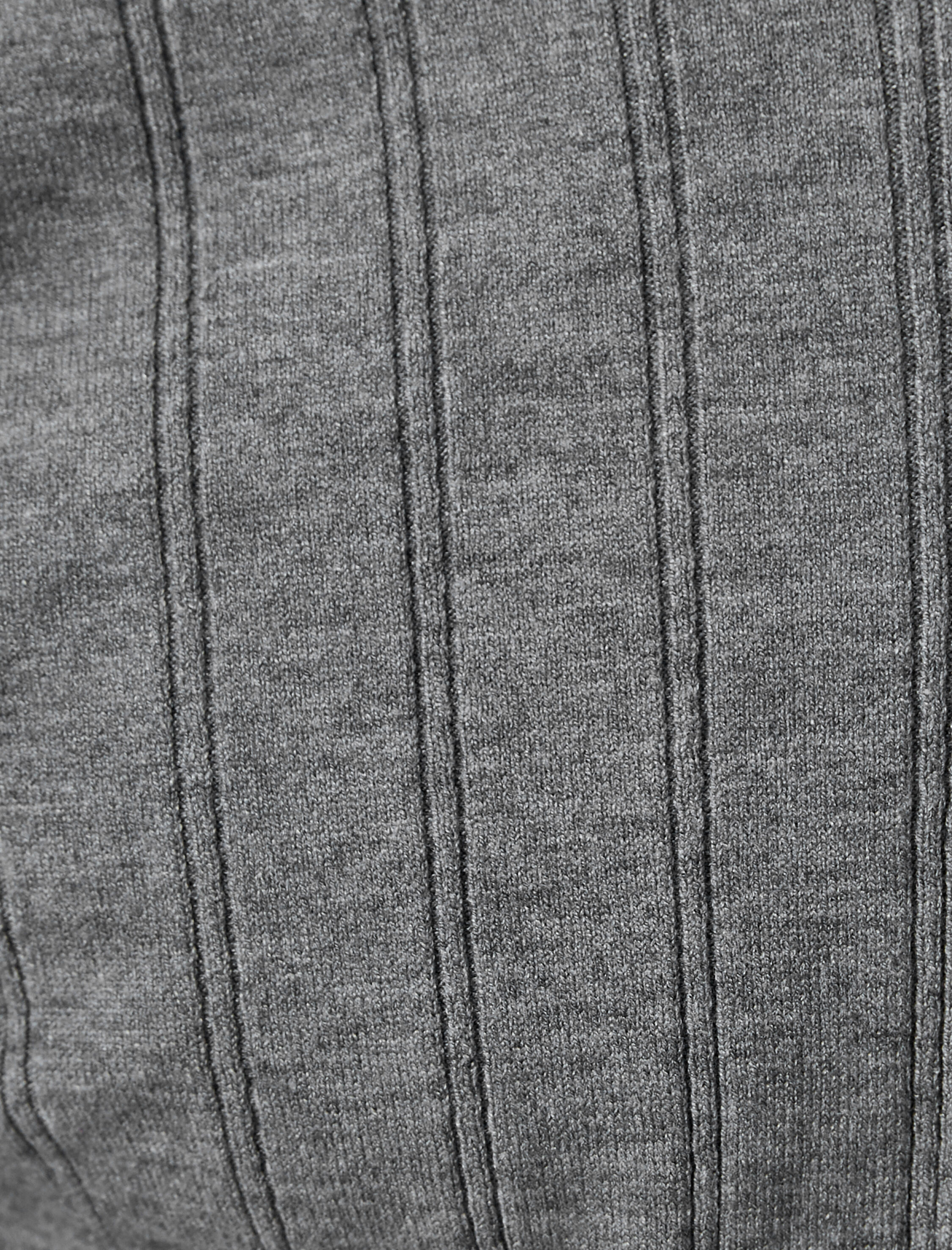   Polo Yaka Kazak Yarım Fermuarlı Slim Fit Dokulu