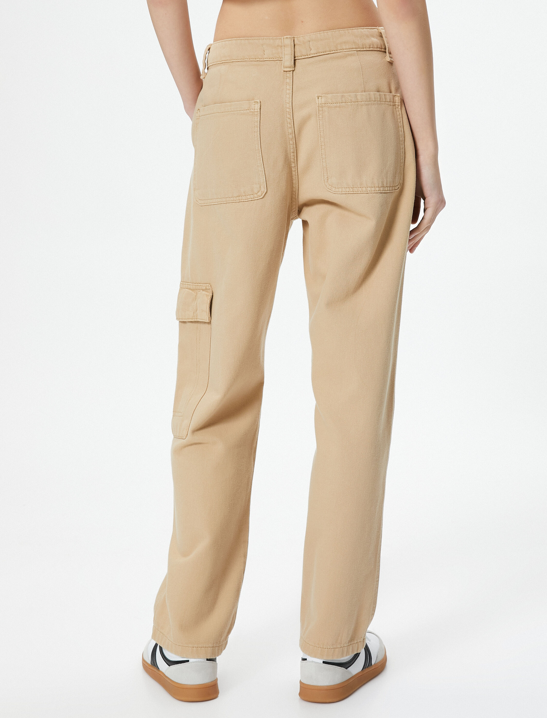   Kargo Kot Pantolon Kısa Düz Paça Standart Bel Cepli Pamuklu - Eve Jean