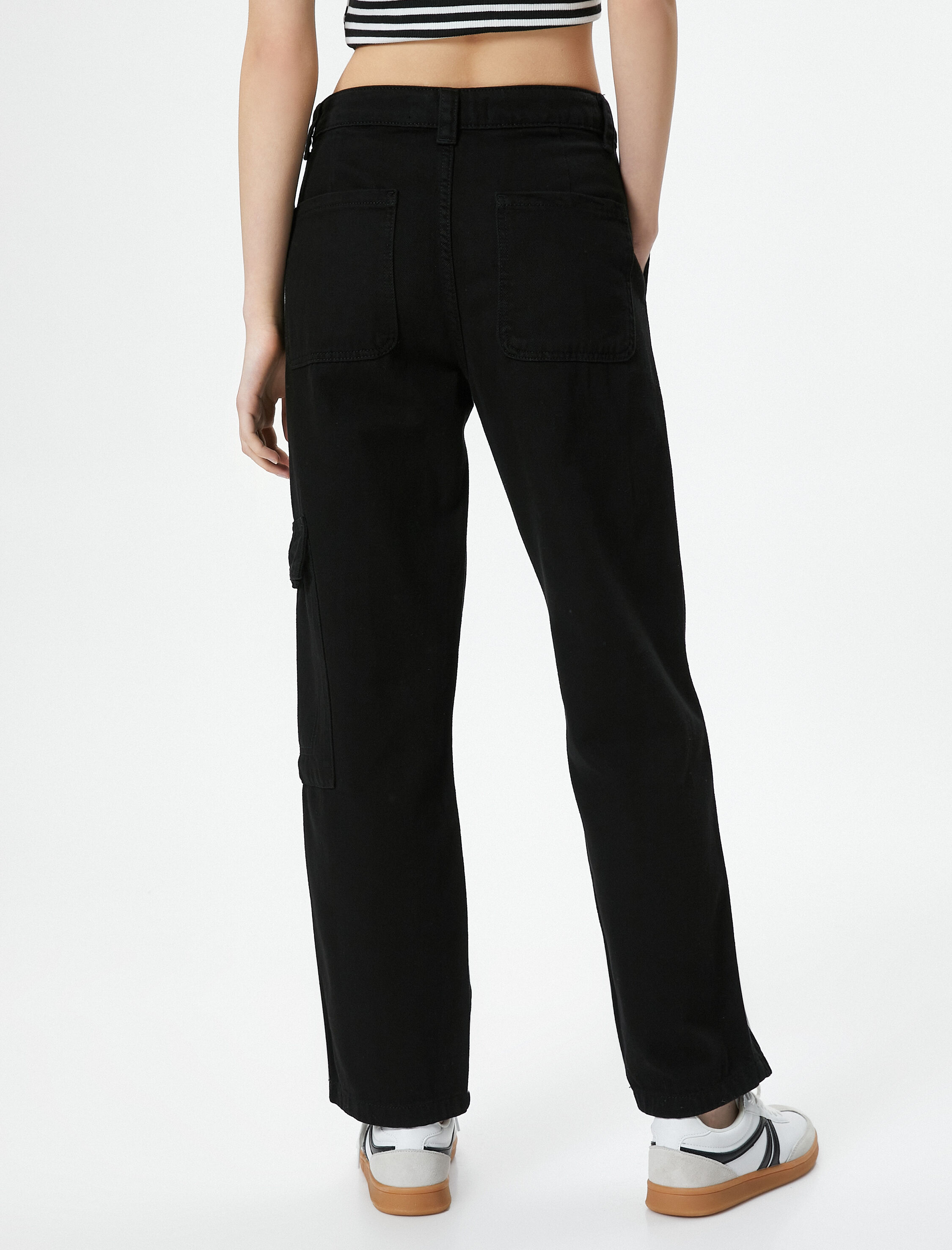   Kargo Kot Pantolon Kısa Düz Paça Standart Bel Cepli Pamuklu - Eve Jean