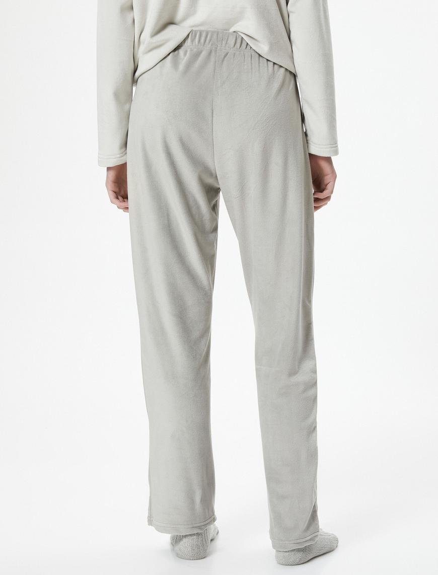   Polar Pijama Altı Nakışlı Beli Lastikli