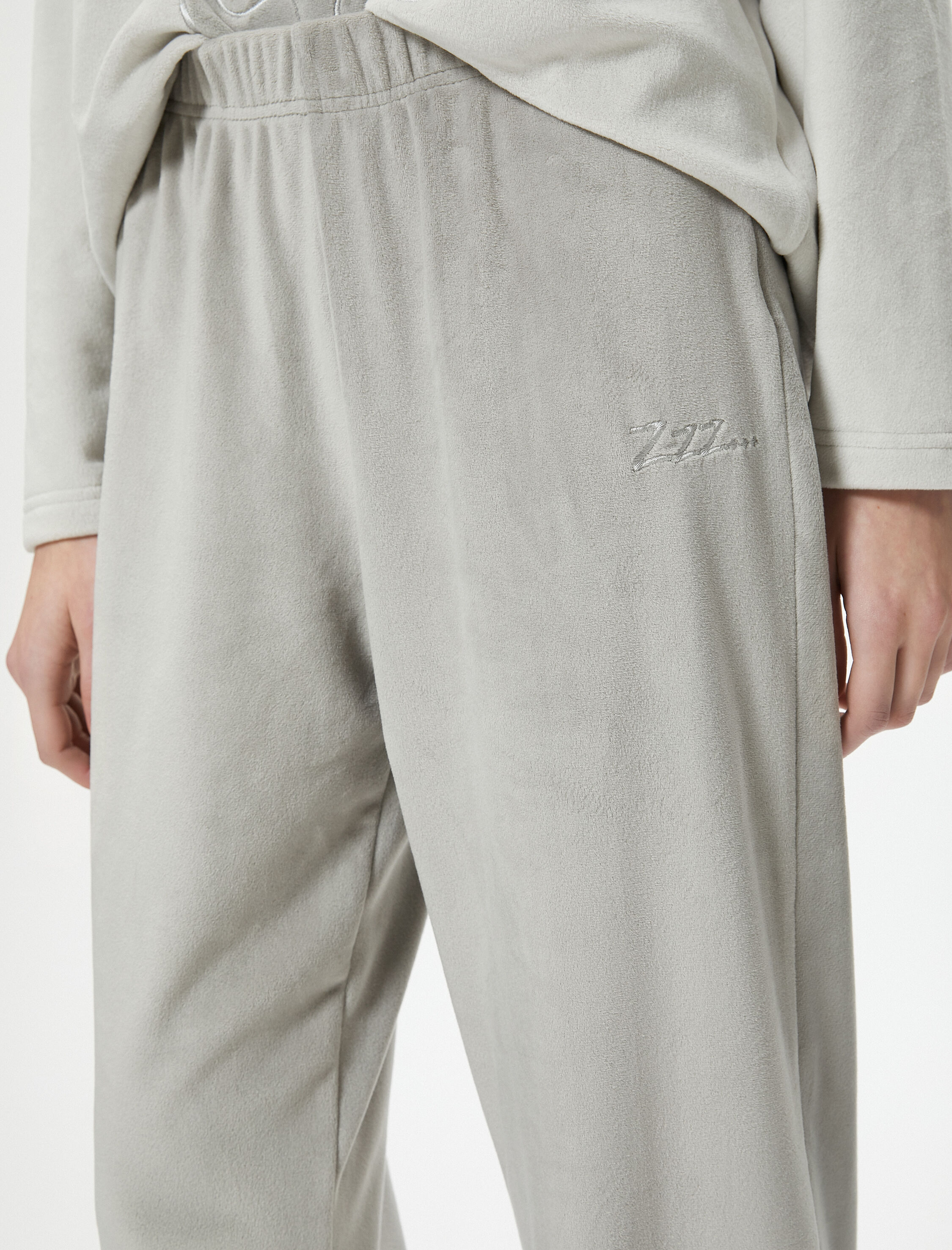   Polar Pijama Altı Nakışlı Beli Lastikli