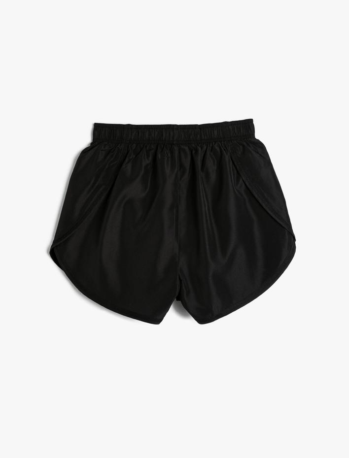  Spor Mini Şort Yüksek Bel Akışkan Kumaş