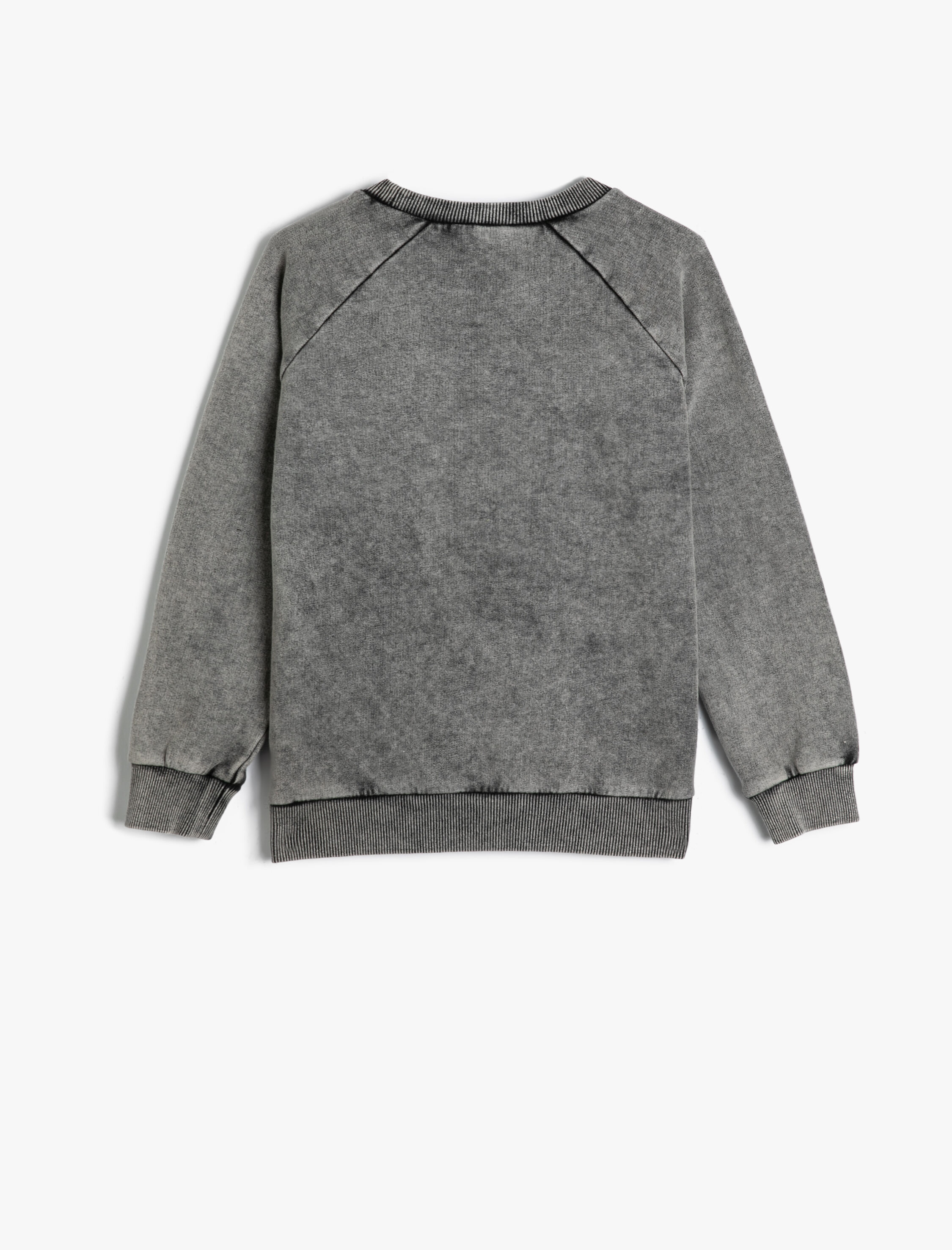  Erkek Çocuk Sweatshirt Uzun Kollu Bisiklet Yaka Slogan Baskılı Pamuklu