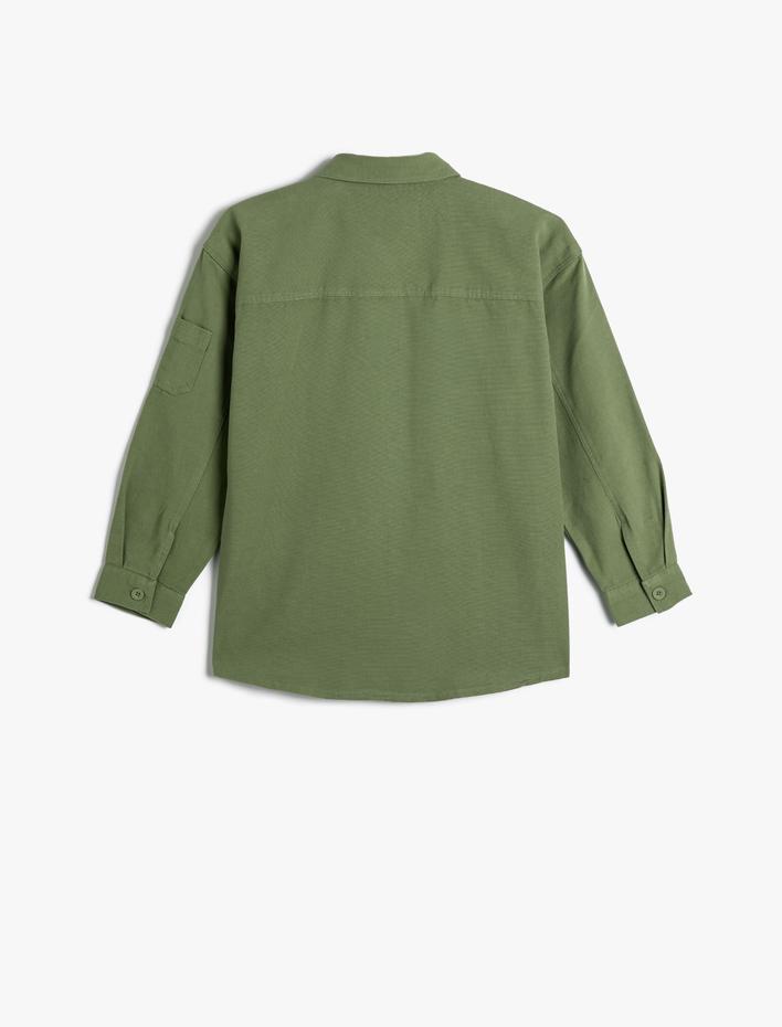 Erkek Çocuk Mevsimlik Ceket Cep ve Aplike Detaylı Pamuklu