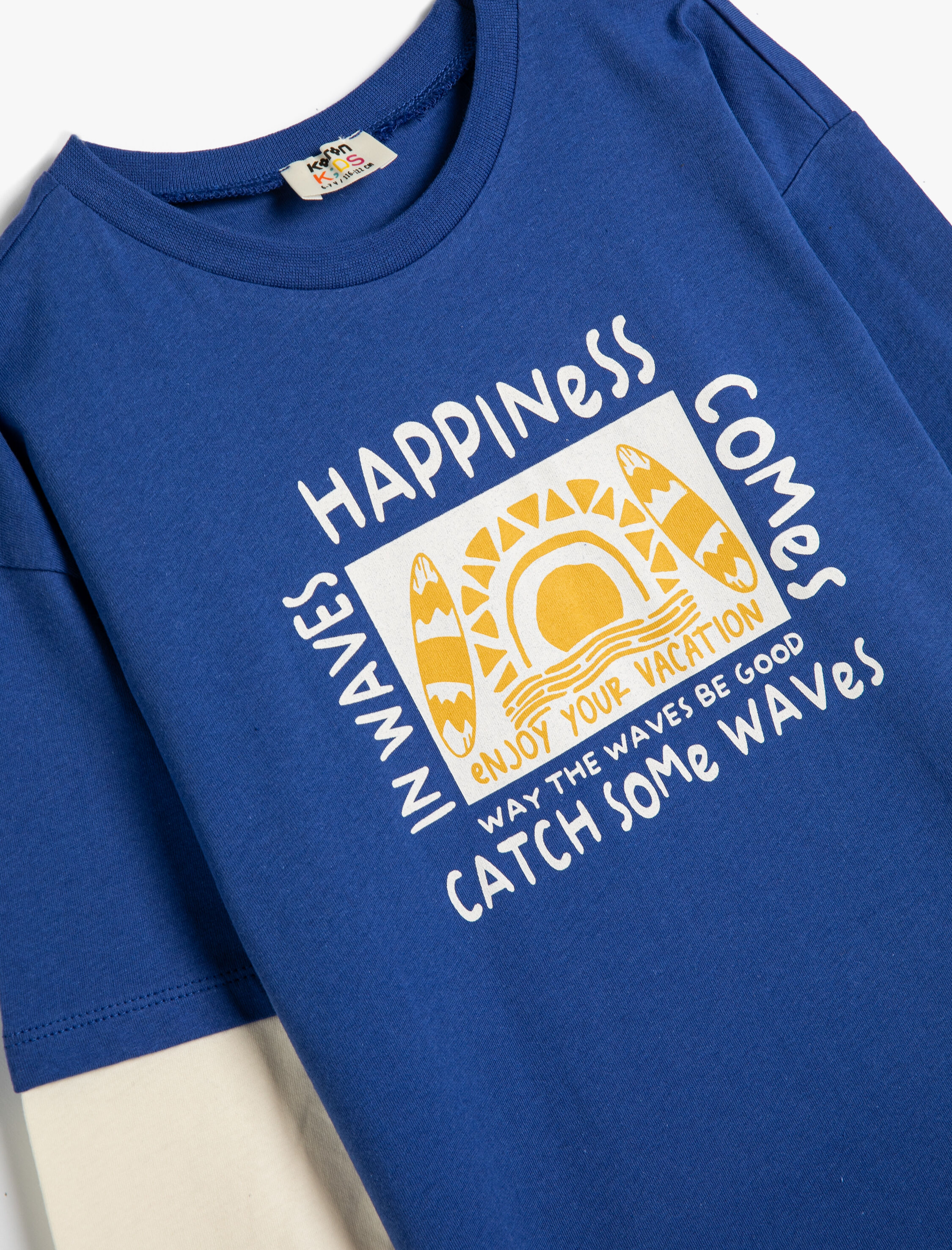  Erkek Çocuk Tişört Uzun Kollu Bisiklet Yaka Slogan Baskılı Pamuklu