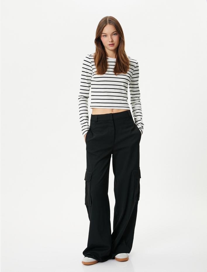  Uzun Kollu Tişört Bisiklet Yaka Pamuklu