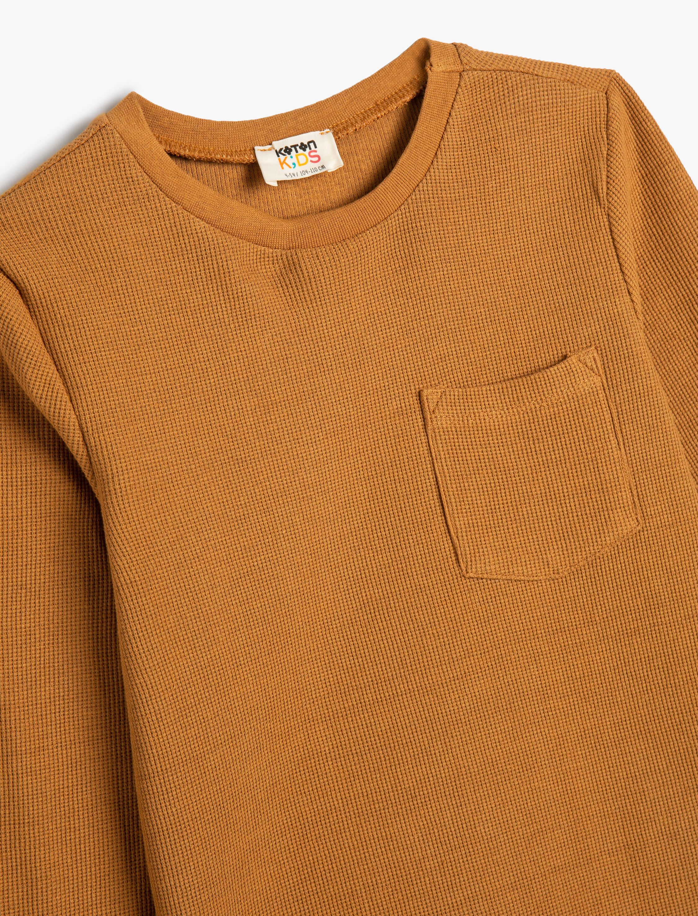  Erkek Çocuk Basic Tişört Uzun Kollu Bisiklet Yaka