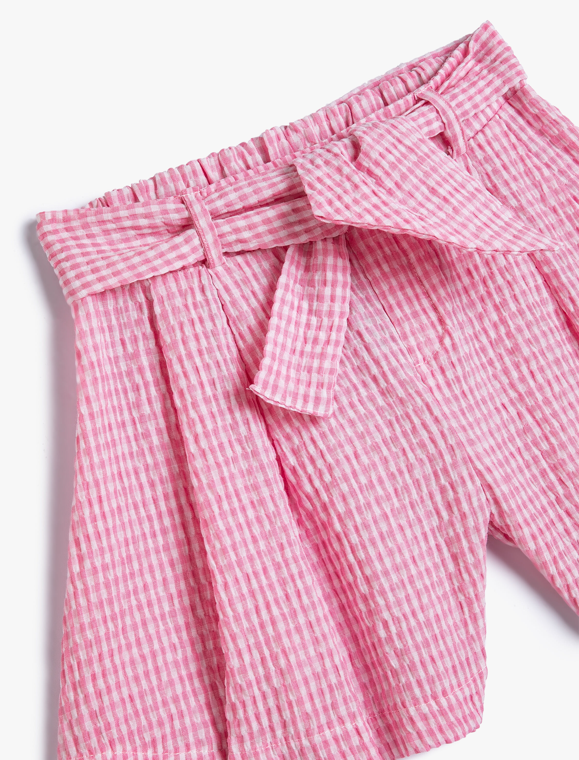 Kız Çocuk Şort Beli Bağlamalı Düğme Detaylı