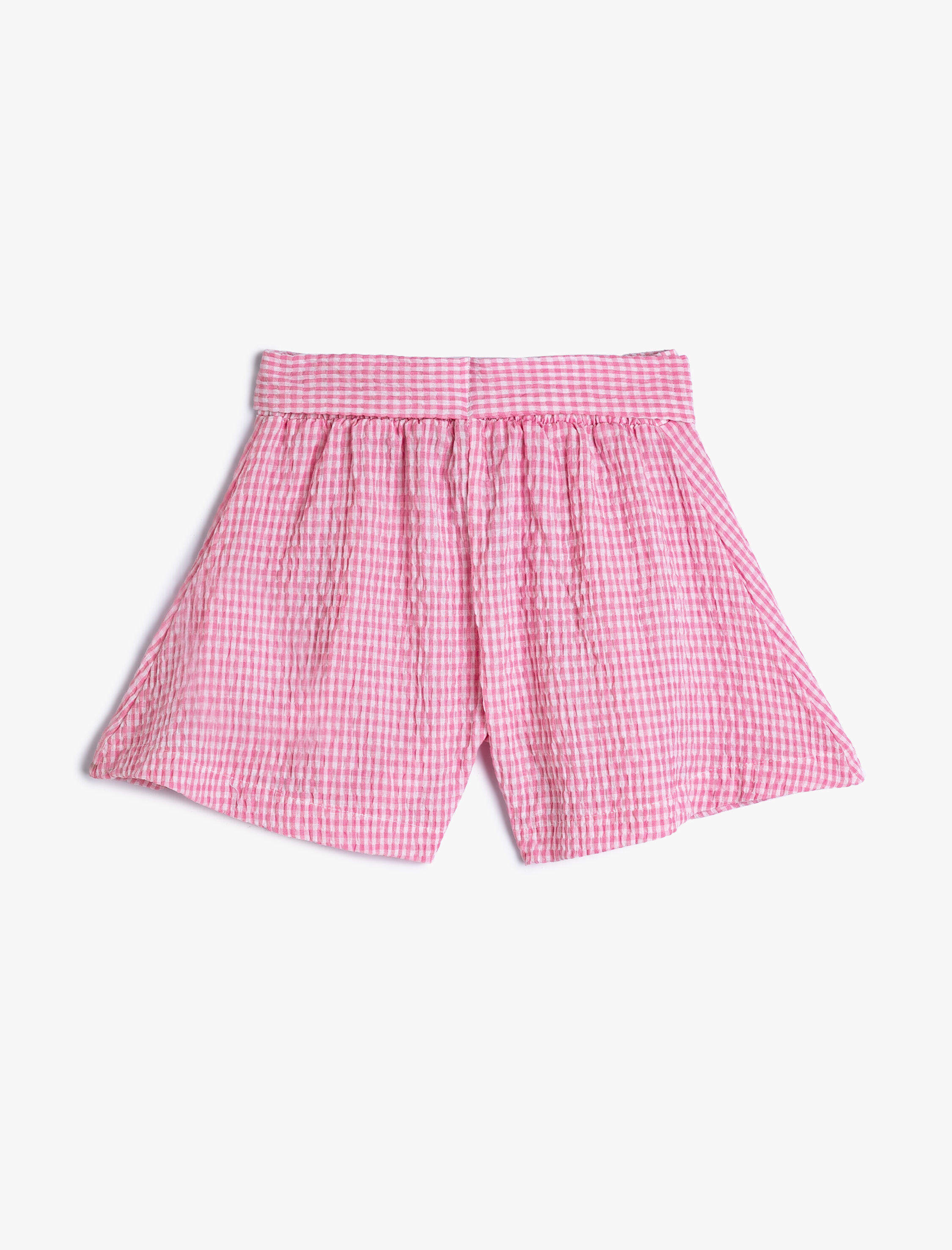 Kız Çocuk Şort Beli Bağlamalı Düğme Detaylı