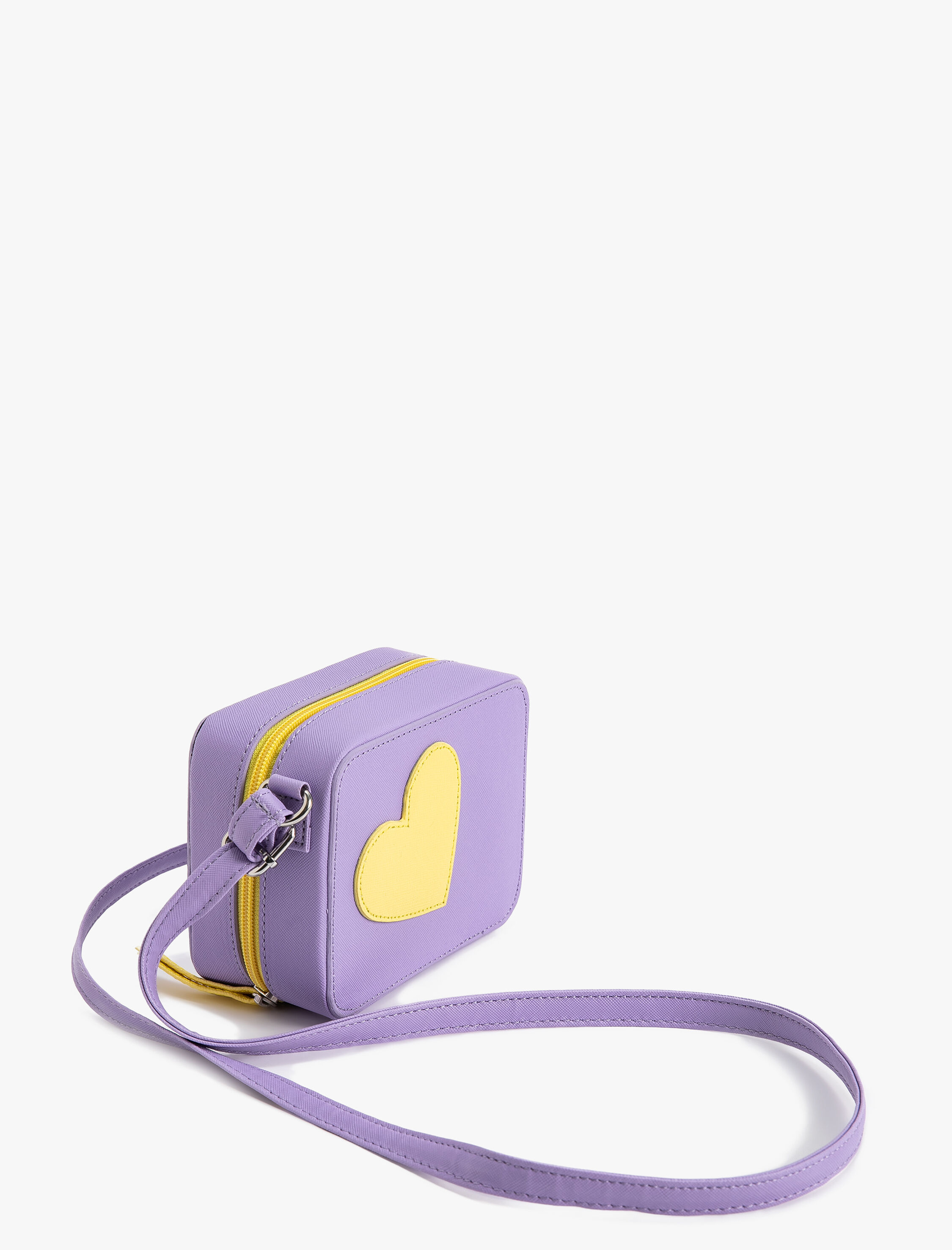  Kız Çocuk Mini Çapraz Askılı Çanta Kalp Aplikeli