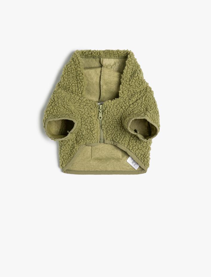  Peluş Köpek Sweatshirt Fermuarlı Kapşonlu