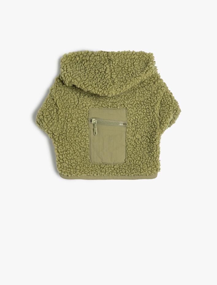  Peluş Köpek Sweatshirt Fermuarlı Kapşonlu