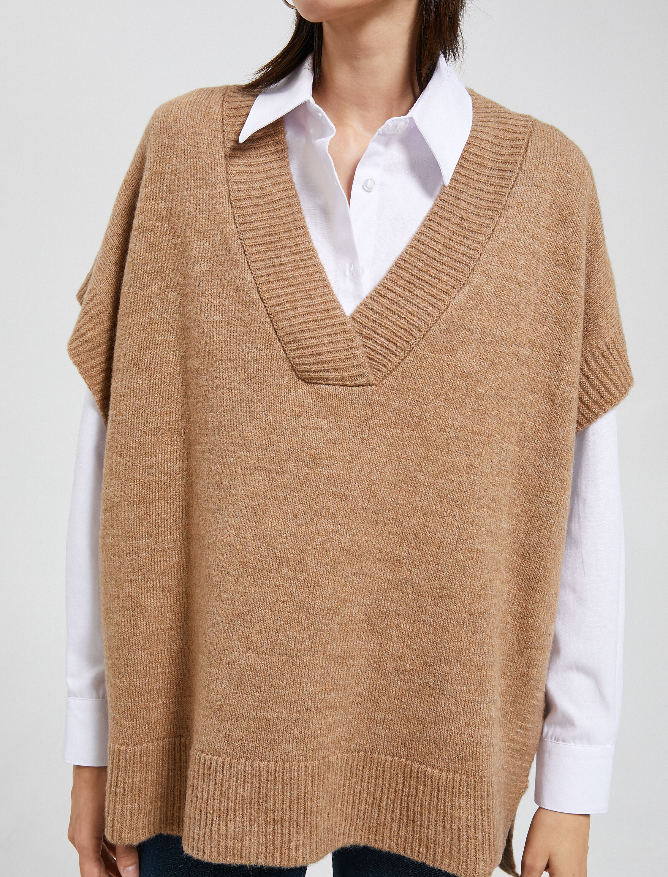   V Yaka Süveter Oversize