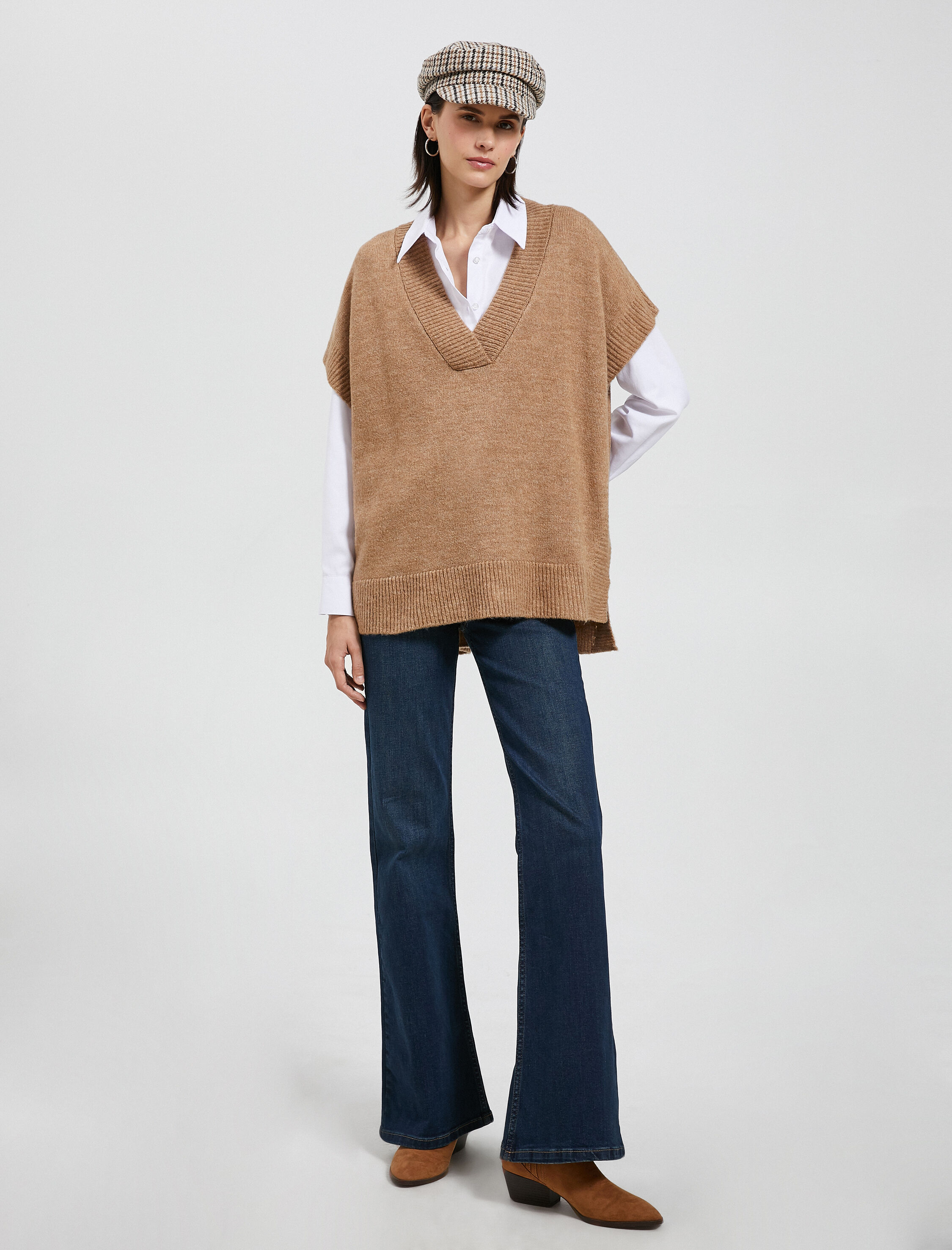   V Yaka Süveter Oversize