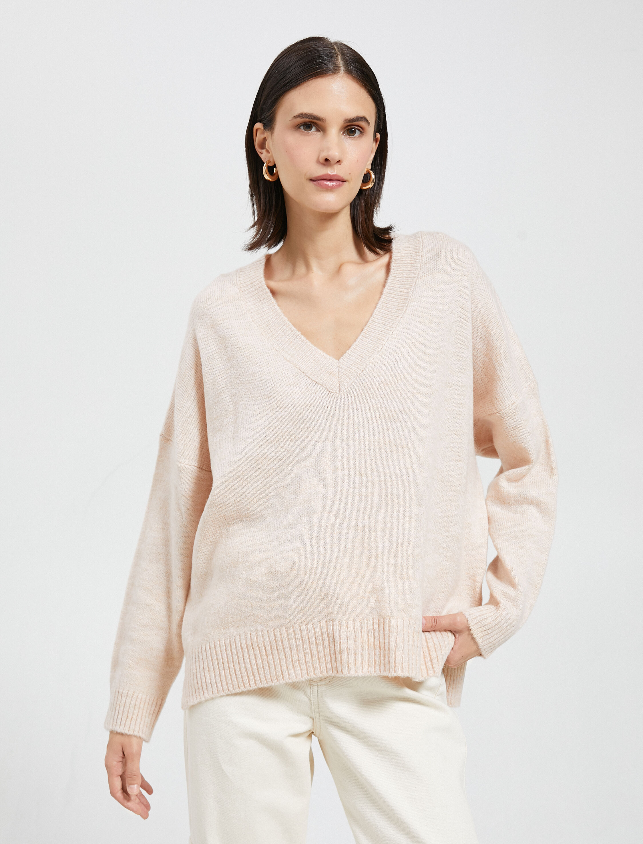   Basic V Yaka Triko Kazak Relax Fit