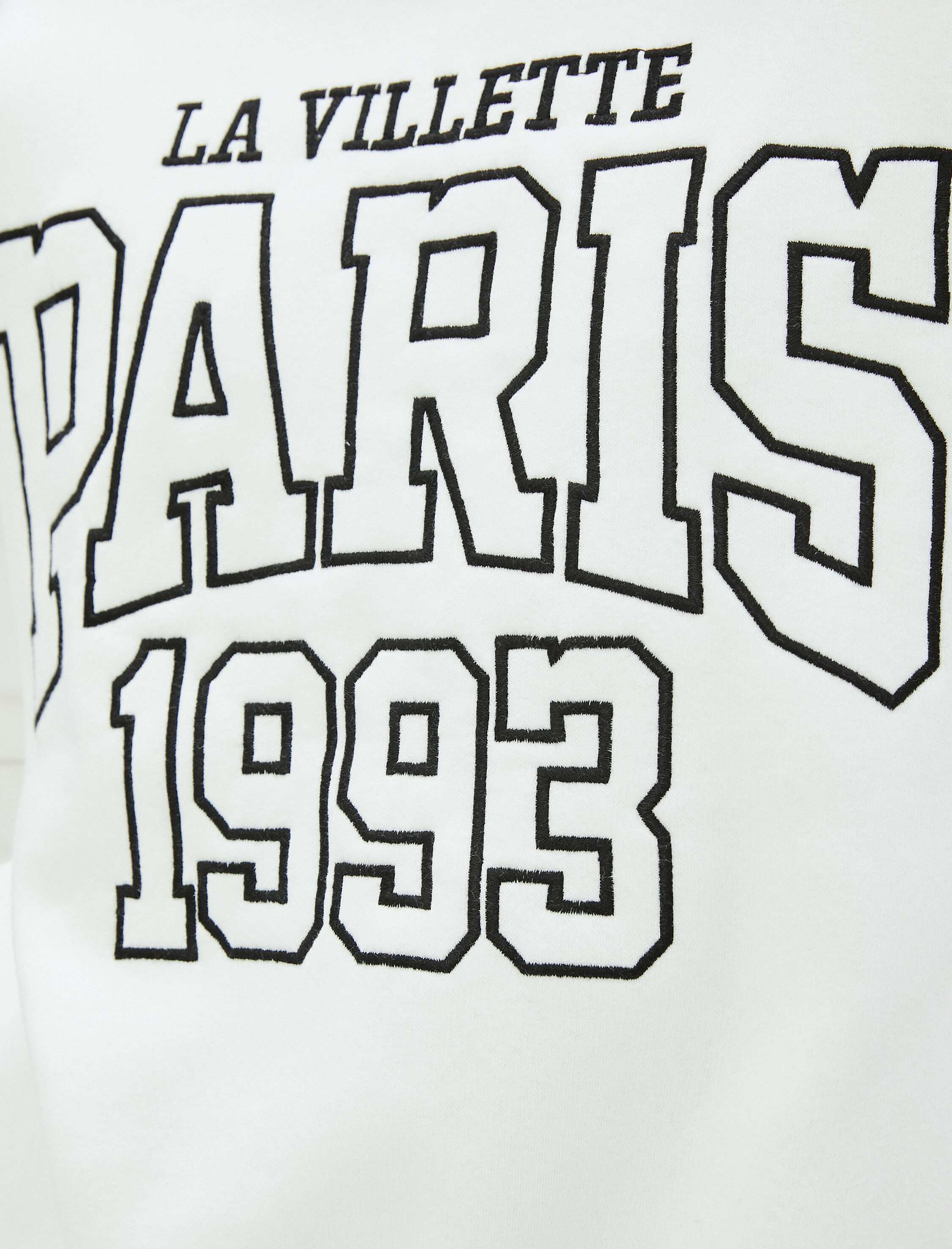   Şardonlu Bisiklet Yaka Sweatshirt Kolej Nakışlı Uzun Kollu