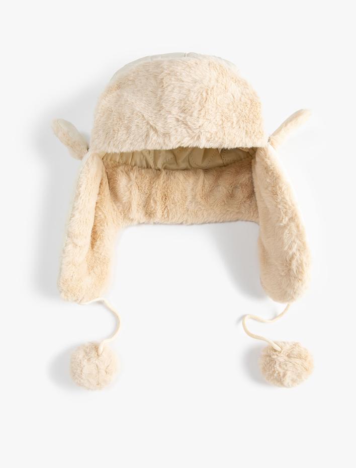 Kadın Pilot Şapka Peluş Ponpon Detaylı