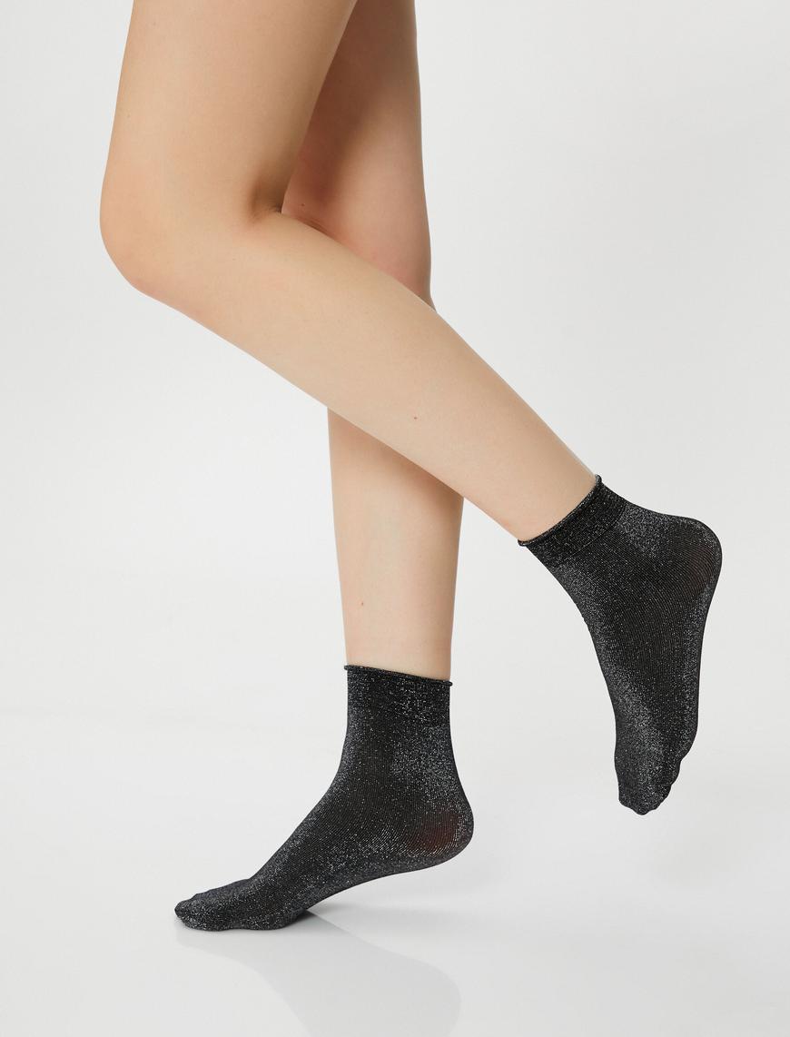  Kadın Simli Kısa Soket Çorap