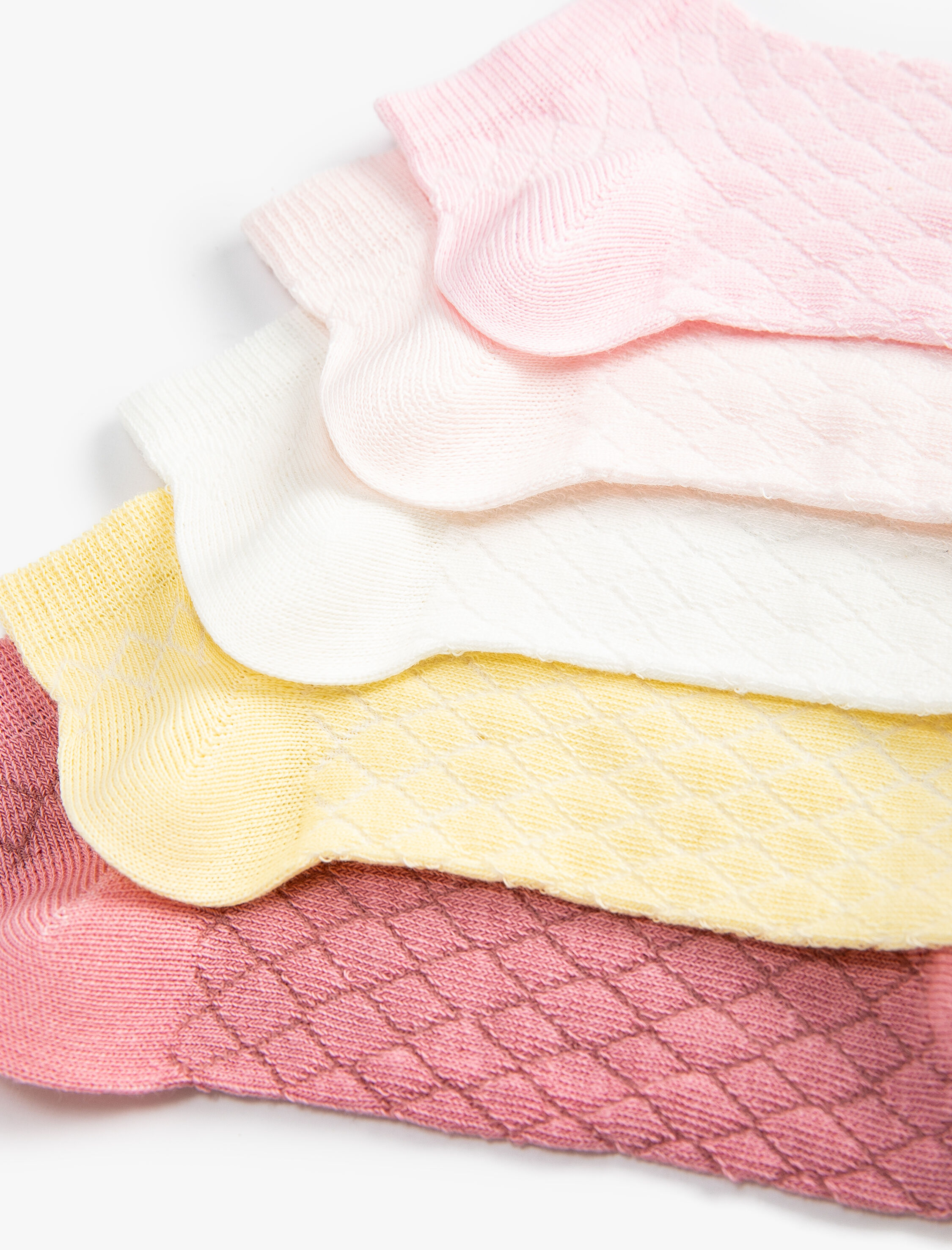  Kız Çocuk Çorap 5’li Dokulu Pamuk Karışımlı