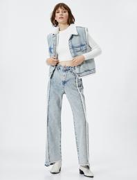 Yüksek Bel Straight Jean Kot Pantolon Düz Paça- Eve Jeans