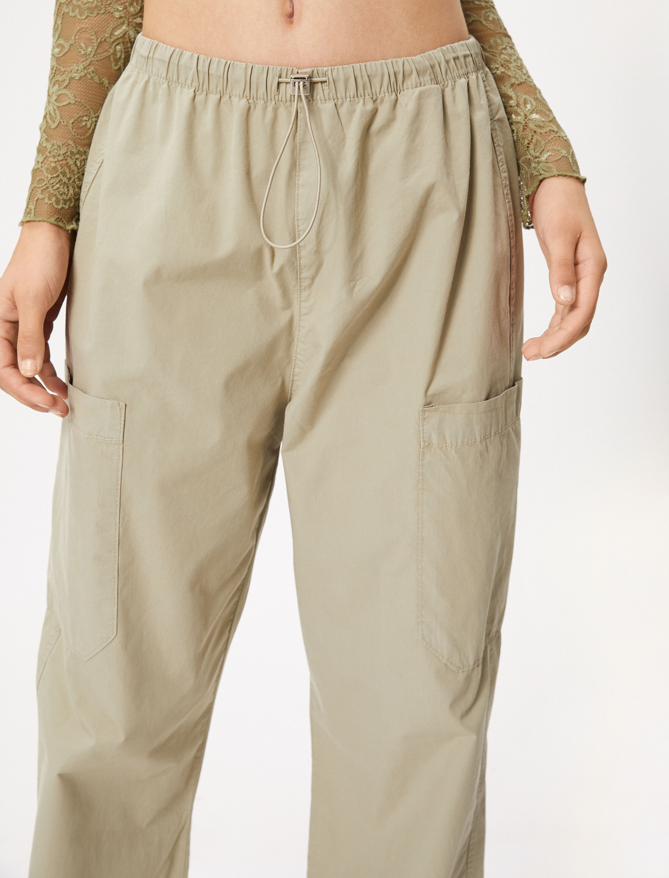   Paraşüt Pantolon Cep Detaylı Lastikli Stoperli Pamuklu