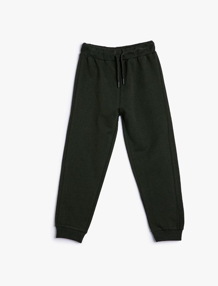 Erkek Çocuk Jogger Eşofman Altı Beli Bağcıklı Paçası Lastikli Şardonlu