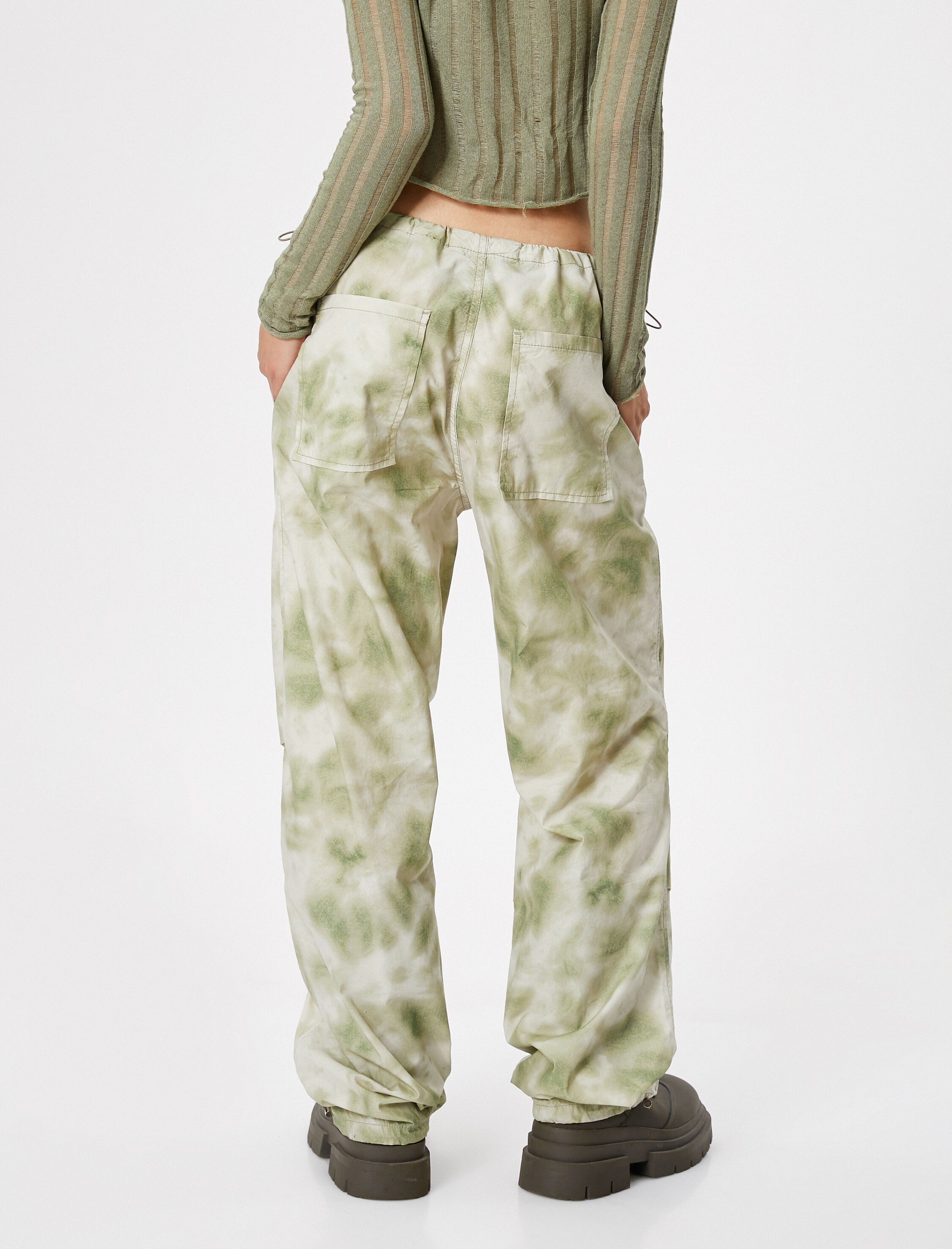   Paraşüt Pantolon Kamuflaj Desenli Beli Lastikli Stoperli