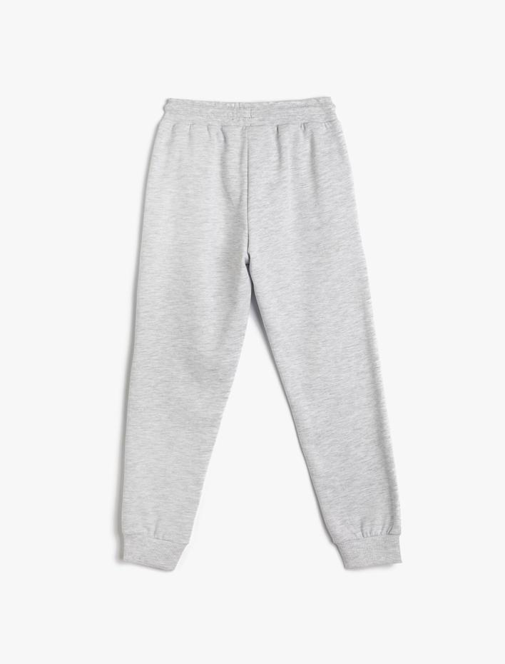 Erkek Çocuk Jogger Eşofman Altı Şardonlu Baskı Detaylı Cepli Beli Bağlamalı