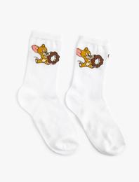 Tom ve Jerry Soket Çorap Lisanslı İşlemeli