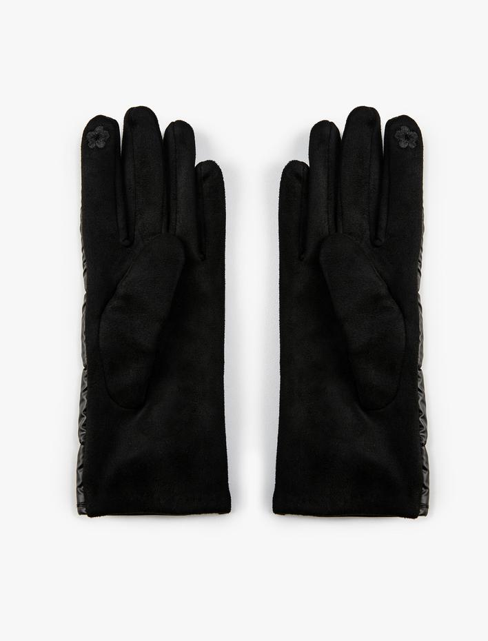 Kadın Eldiven Suni Deri Kapitone Detaylı