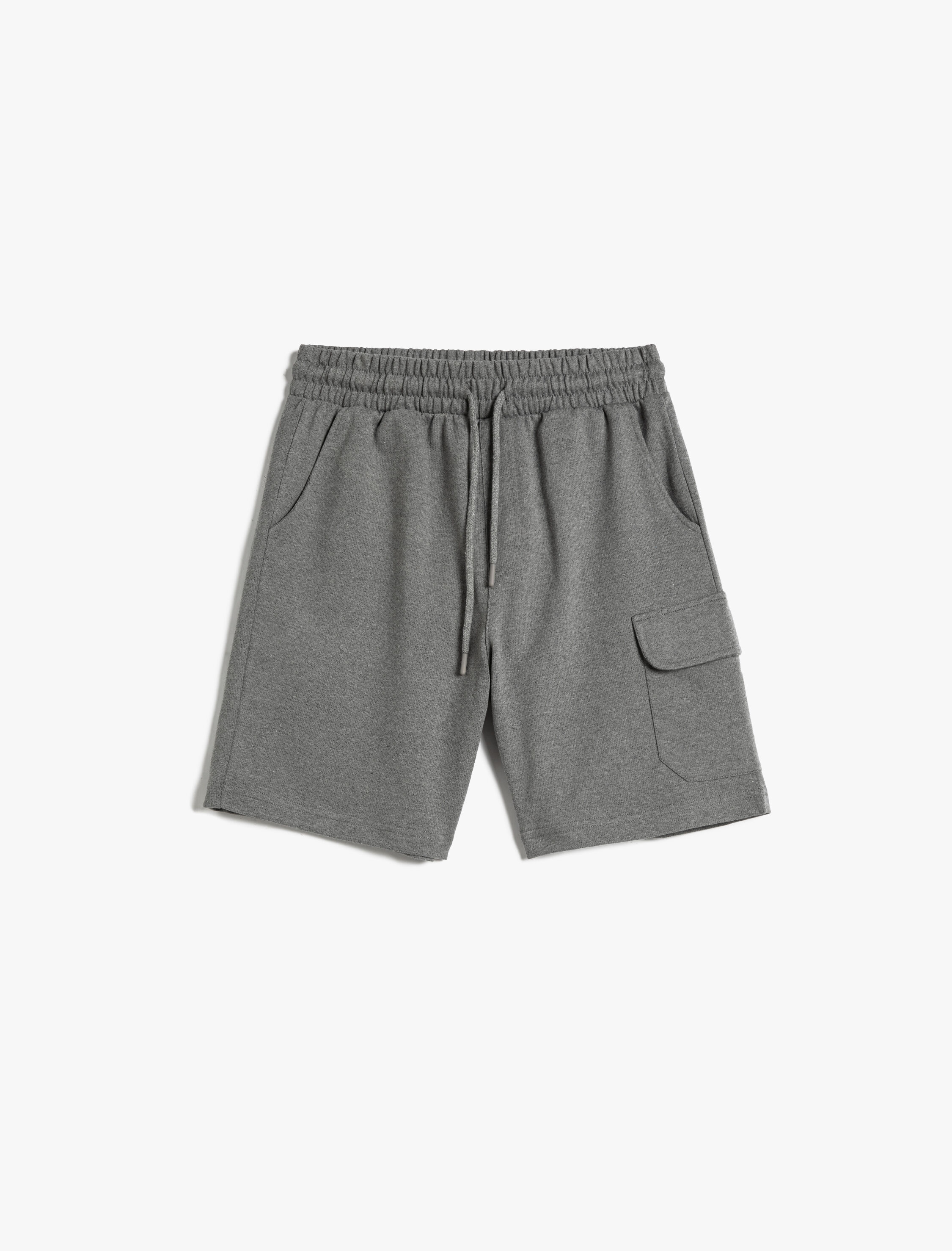   Kargo Şort Dokuma Cep Detaylı Beli Bağcıklı