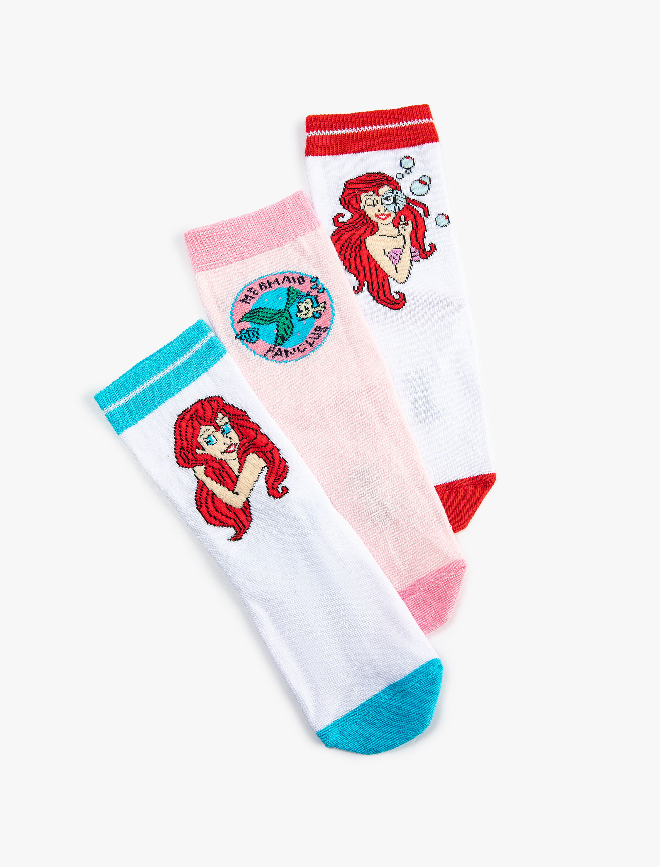  Kadın Deniz Kızı Temalı Çorap Seti 3'lü İşlemeli