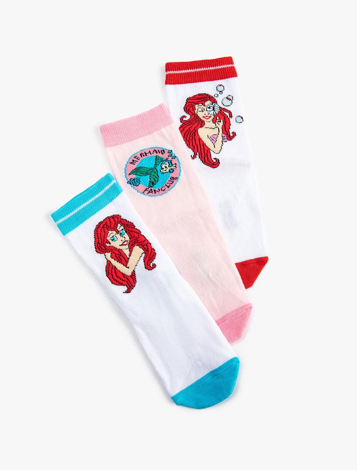 Kadın Deniz Kızı Temalı Çorap Seti 3'lü İşlemeli
