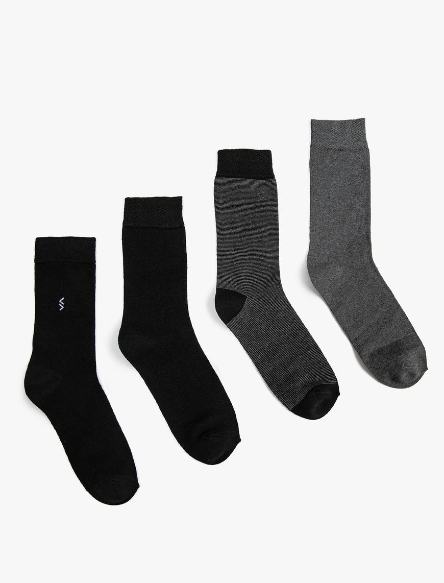  Erkek 4'lü Soket Çorap Seti Çok Renkli