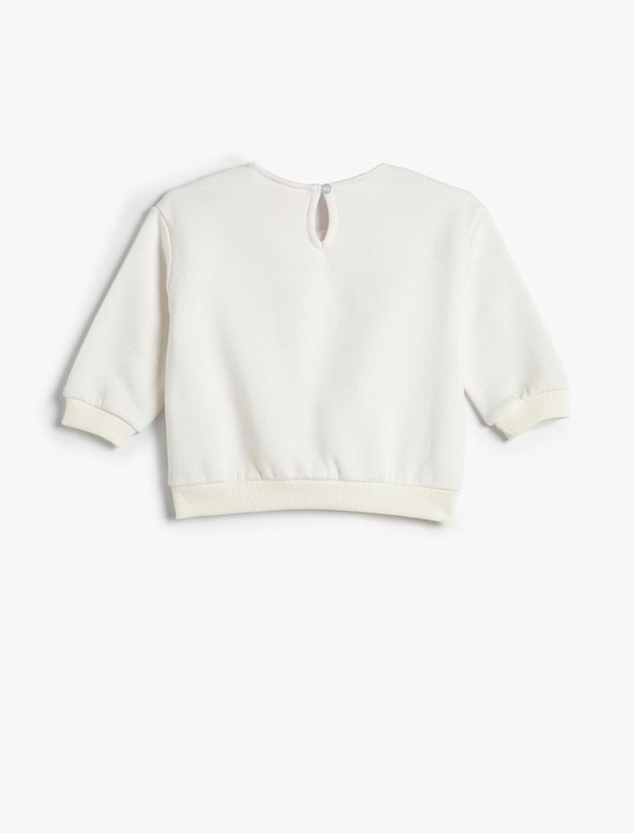 Kız Bebek Bebe Yaka Sweatshirt Şardonlu Pamuklu
