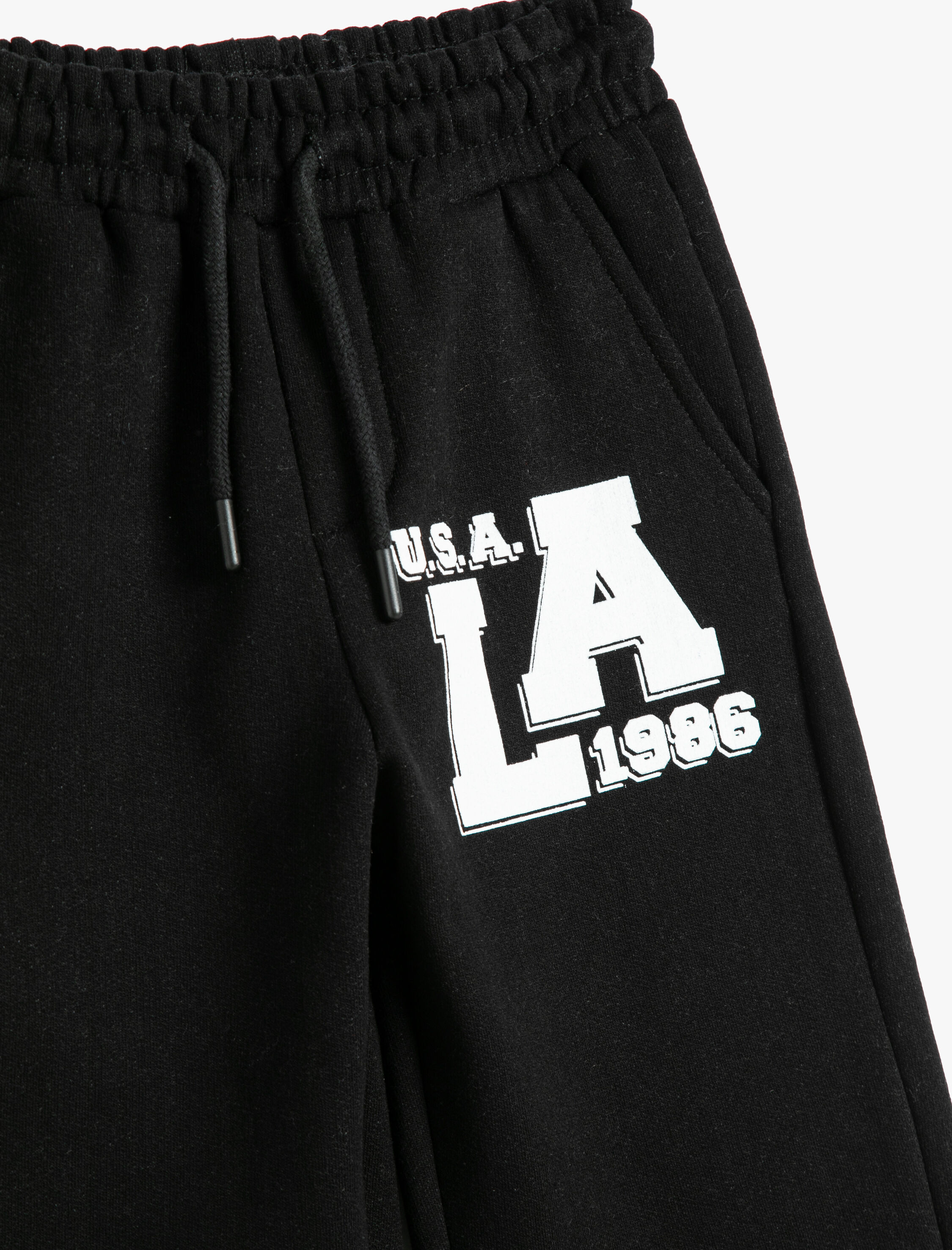  Erkek Çocuk Jogger Eşofman Altı Beli Bağlamalı Cepli Baskı Detaylı Pamuklu