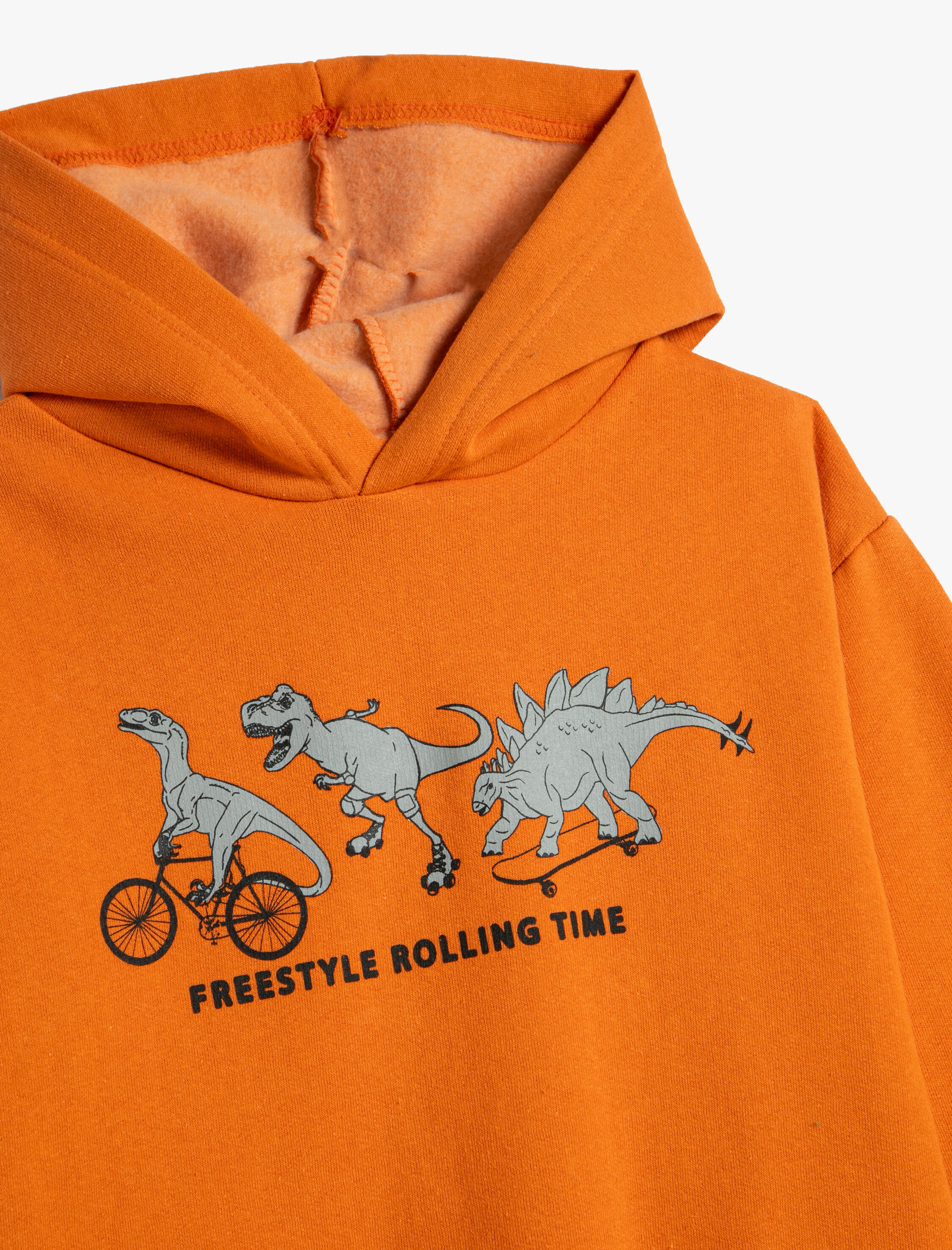  Erkek Çocuk Dinozor Baskılı Kapşonlu Sweatshirt Şardonlu Uzun Kollu Pamuklu