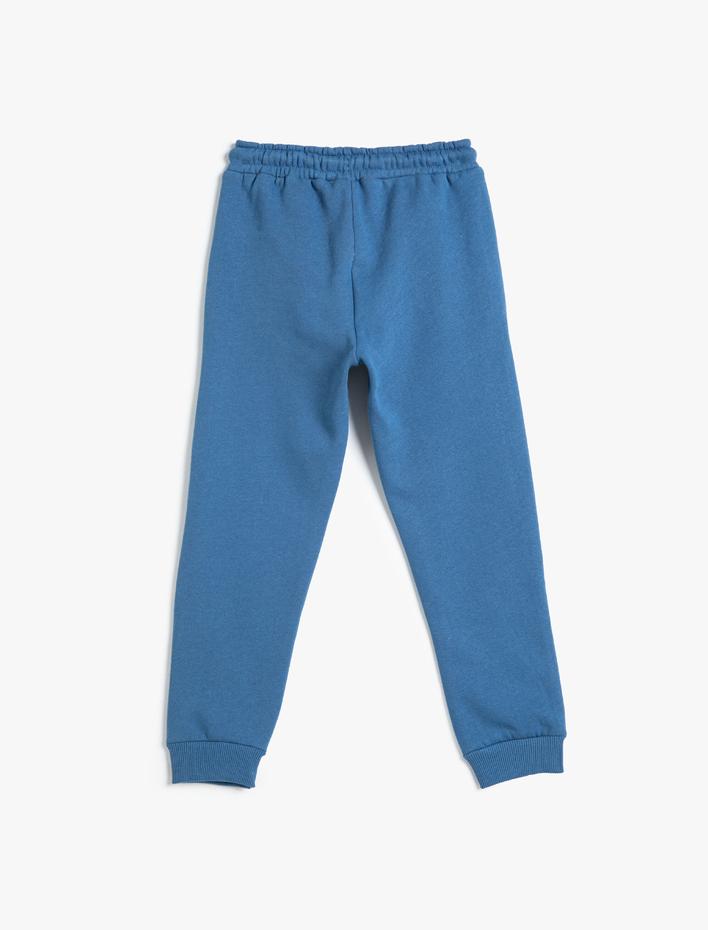 Erkek Çocuk Jogger Eşofman Altı Şardonlu Beli Bağlamalı Cepli Pamuklu