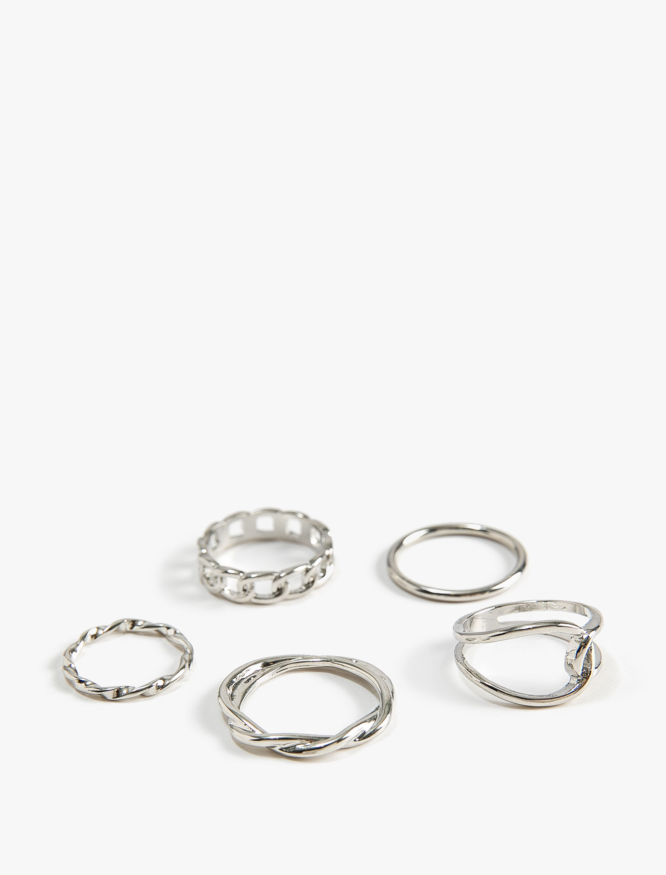  Kadın Yüzük Seti 5'li Metal İnce