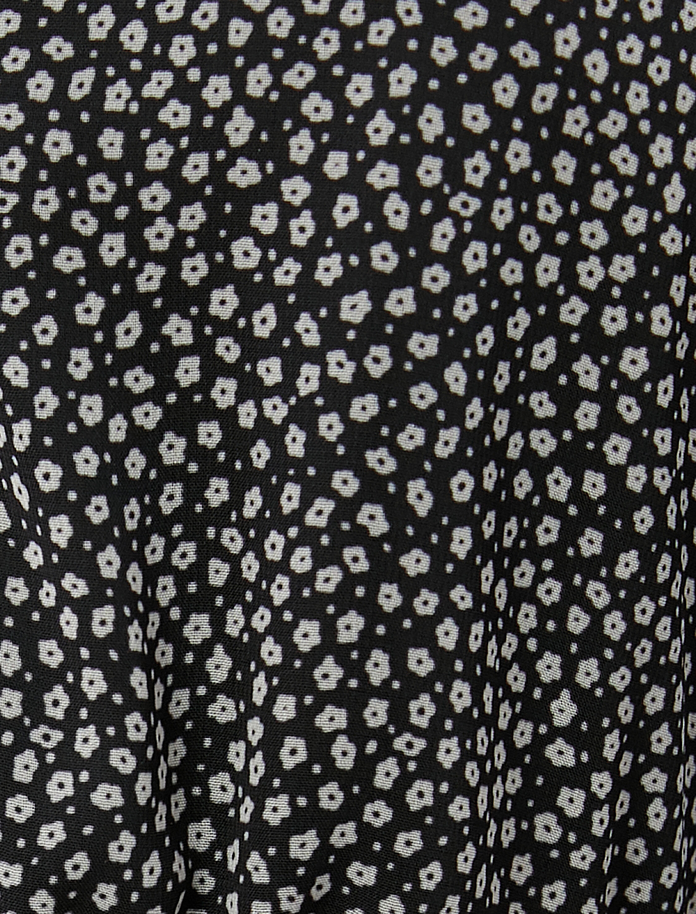   Şifon Çiçekli Elbise Bebe Yaka Balon Kollu Düğmeli Astarlı