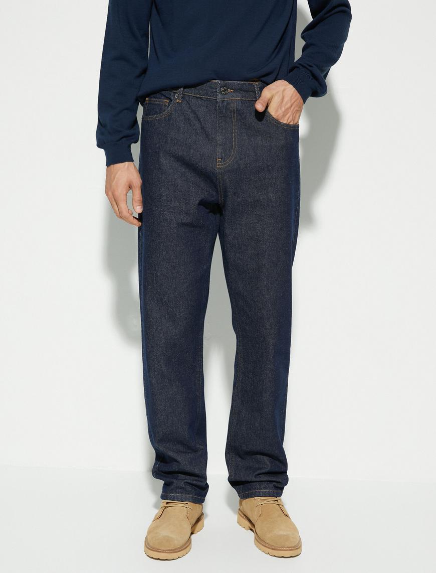   Straight Fit Boru Paça Kot Pantolon - Mark Jean
