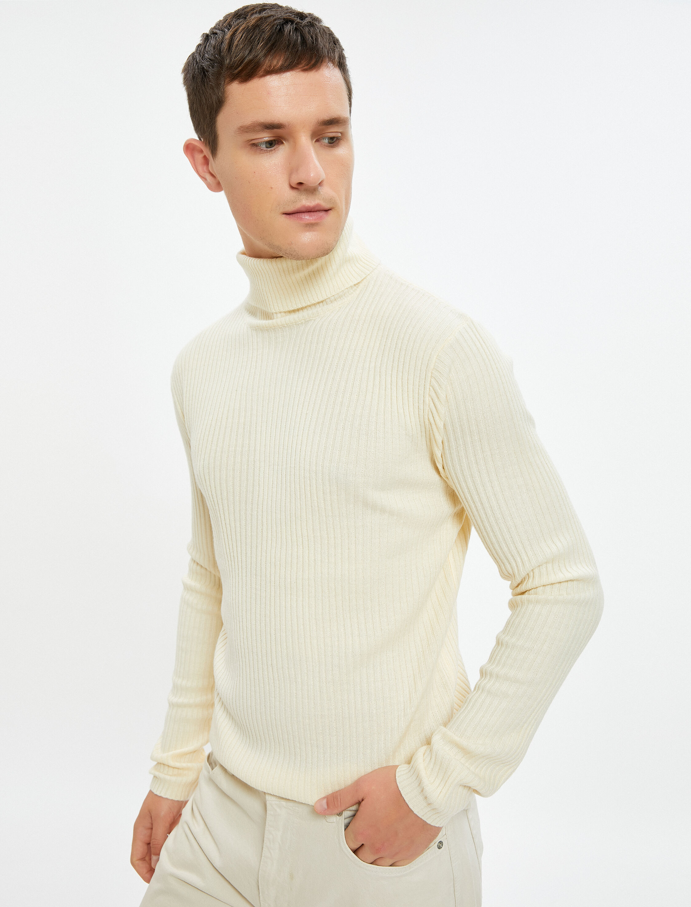   Balıkçı Yaka Triko Kazak Dar Kalıp Kaşkorse Uzun Kollu