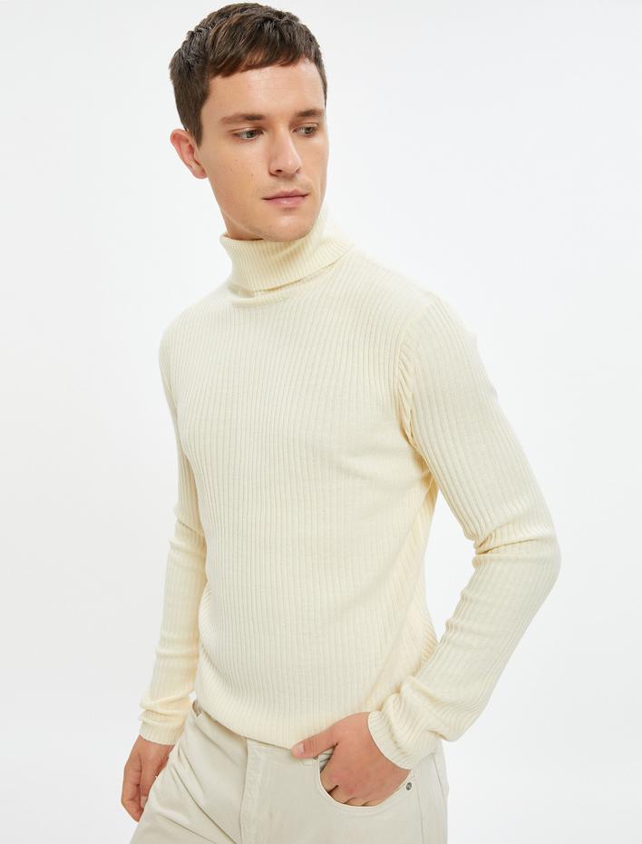  Balıkçı Yaka Triko Kazak Dar Kalıp Kaşkorse Uzun Kollu