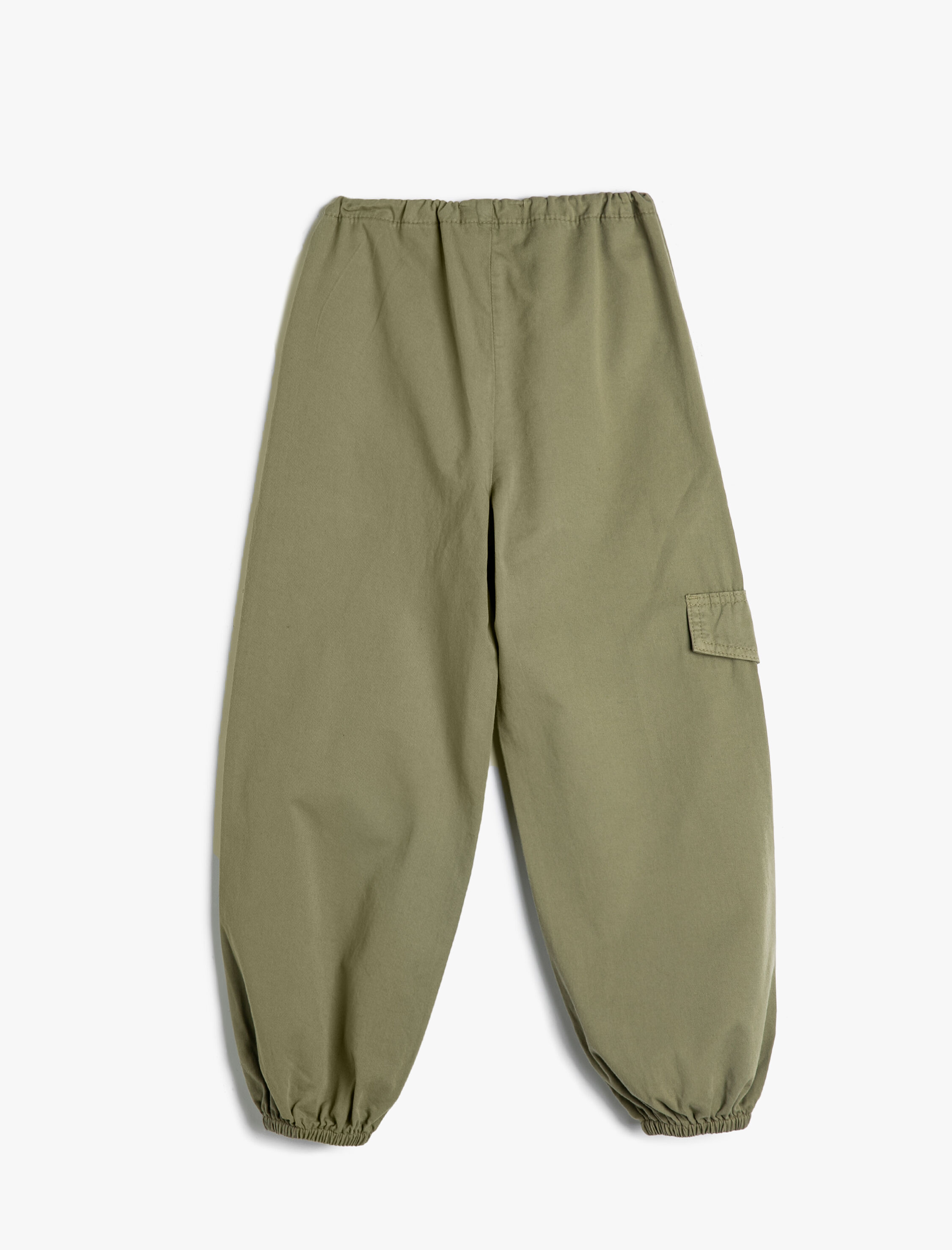  Kız Çocuk Paraşüt Pantolon Pamuklu Beli Lastikli Cepli - Parachute Jean