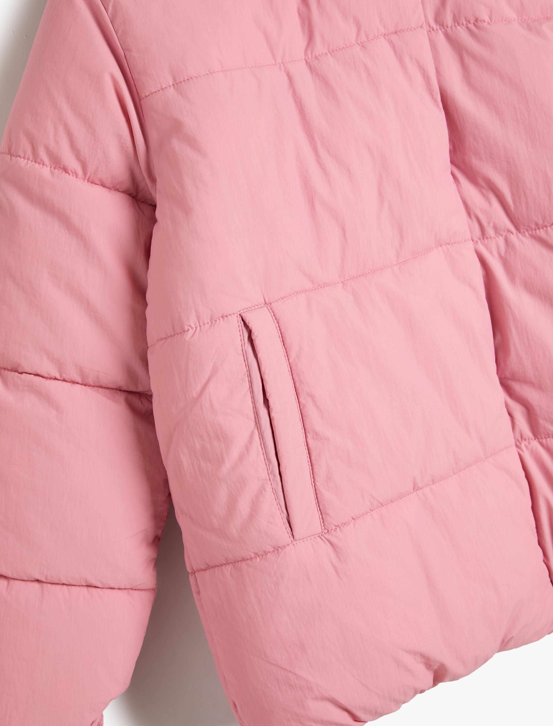  Kız Çocuk Kapşonlu Şişme Mont Cep Detaylı Manşetleri Lastikli