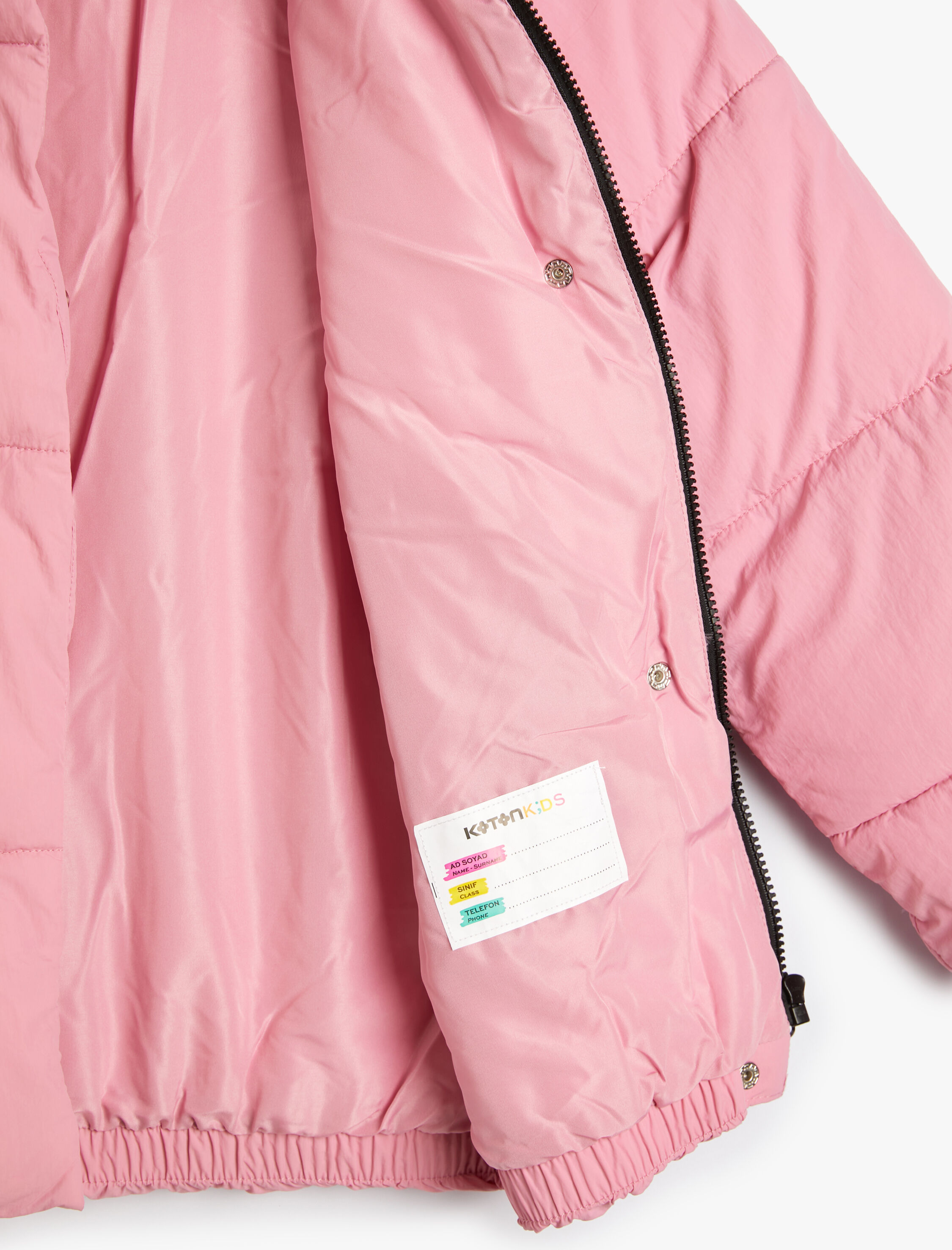  Kız Çocuk Kapşonlu Şişme Mont Cep Detaylı Manşetleri Lastikli