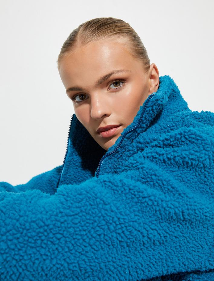  Oversize Outdoor Mont Dik Yaka Cepli Fermuarlı